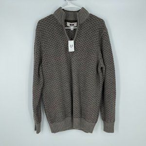 Joseph Abboud Man's Three-Dimensional Pattern Knit Gray Sweater Extra Large